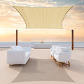 ColourTree TAPR1616 Custom Size 21' x 24' Beige Sun Shade Sail Canopy UV Block by ColourTree