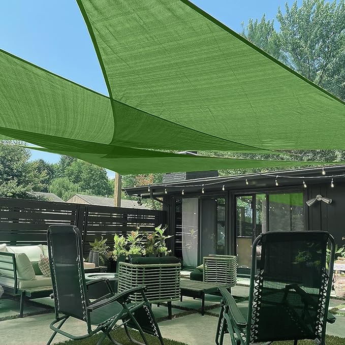 LOVE STORY Custom Size 8'x15'x17' Piquant Green Sun Shade Sail Right Triangle by LOVESTORY