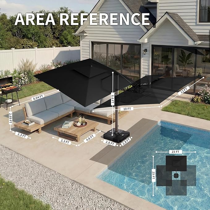 10 X 13 FT Cantilever Patio Umbrella - Image 4