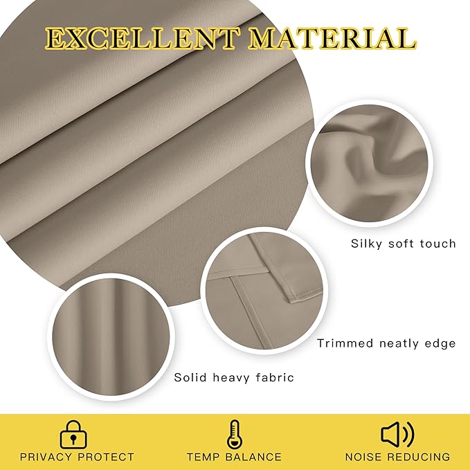 NICETOWN Blackout Short Curtain 63 inches Long - Image 2