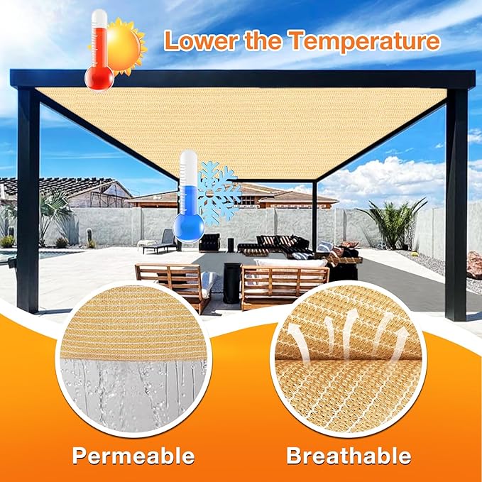 Artpuch Outdoor Pergola Shade Cover 5' X 11' Sun Shade Cloth - Image 4