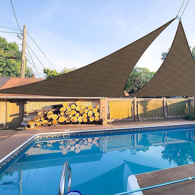 E&K Sunrise 14' x 14' x 14' Sun Shade Sail Triangle Canopy Shade Cover UV Block by EKSUNRISEINC
