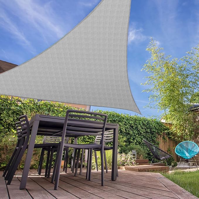 E&K Sunrise 10' x 10' x 10' Sun Shade Sail Triangle Canopy Shade Cover UV Block - Image 7