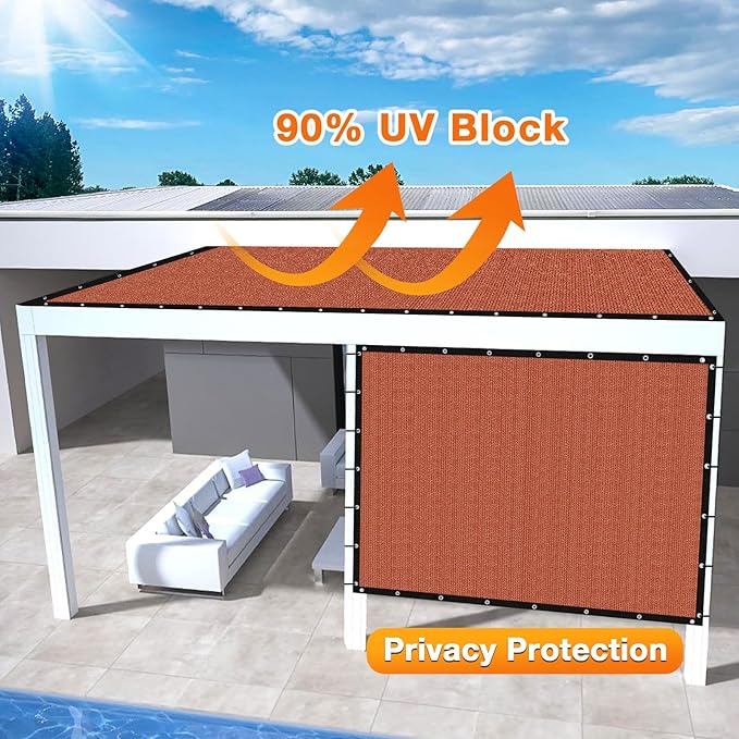 Artpuch 90% Sun Shade Cloth, 6 x 11 FT Pergola Shade Cover Canopy - Image 3