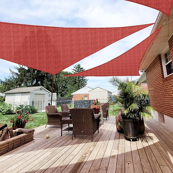 Patio Paradise 10' x 10' x 9'10" Sun Shade Sail Triangle Canopy, Permeable by Patio