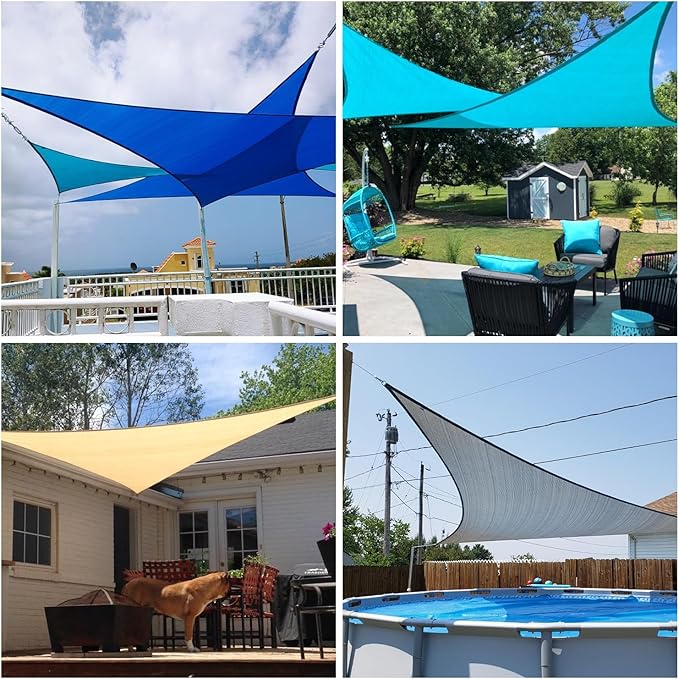 Patio Paradise 24' x 24' x 23'10" Sun Shade Sail Triangle Canopy, Permeable - Image 2