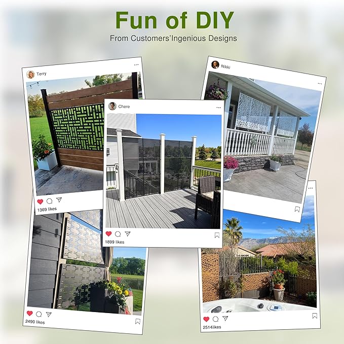 Casaphoria Metal Privacy Screen Outdoor, Light Green-Star - Image 7