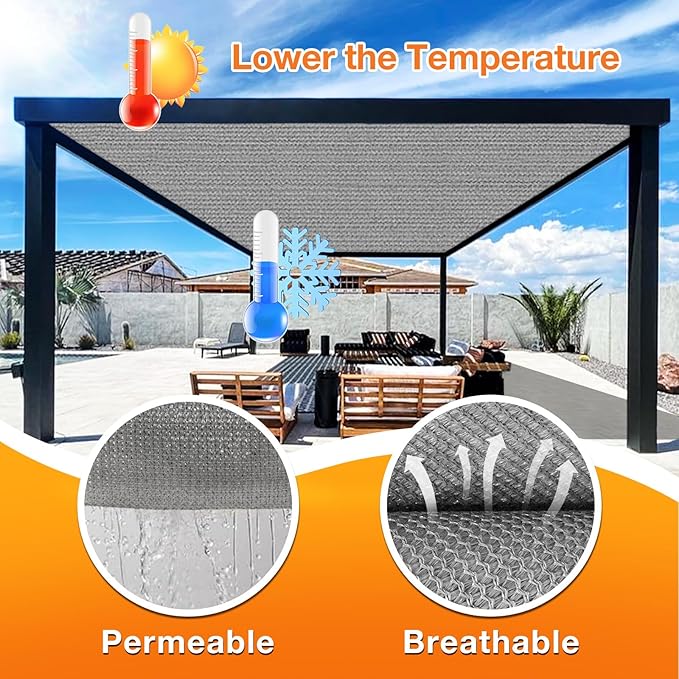 Artpuch Outdoor Pergola Shade Cover 10x19 FT Sun Shade Cloth - Image 4