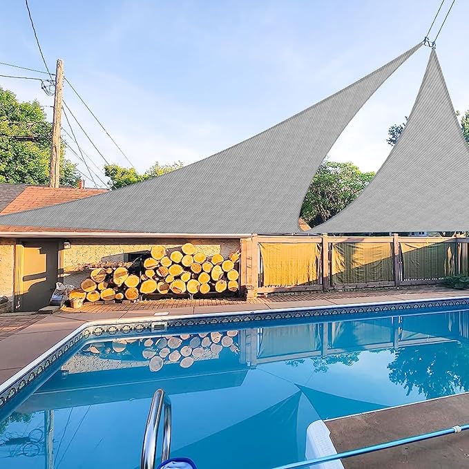 E&K Sunrise 12' x 12' x 12' Sun Shade Sail Triangle Canopy Shade Cover UV Block by EKSUNRISEINC