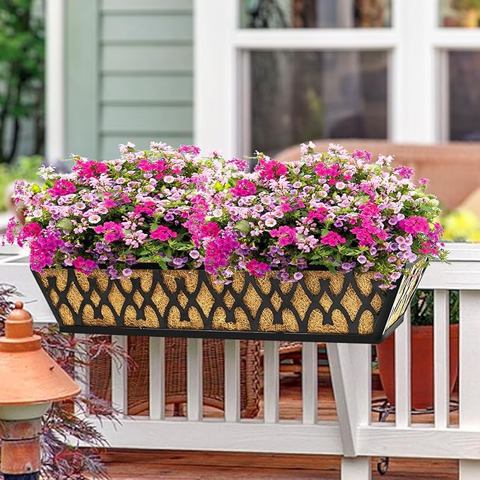 4 Pack 30 Inch Window Boxes Planters Railing Planter Box - Image 4