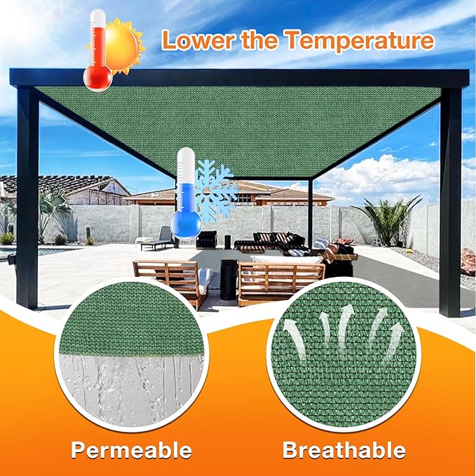 Artpuch Outdoor Pergola Shade Cover 7' X 11' Sun Shade Cloth - Image 4