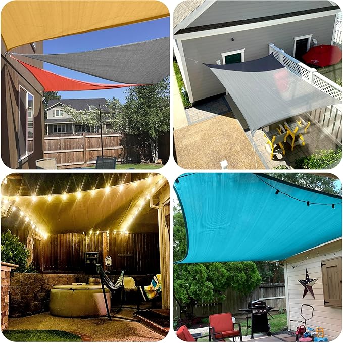 SUNLAX Sun Shade Sail 16' x 20' Brown Rectangle Canopy Sail Shade Cover UV - Image 7