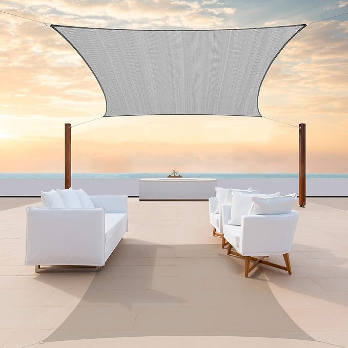 ColourTree TAPR1616 Custom Size 9' x 23' Grey Sun Shade Sail Canopy UV Block by ColourTree