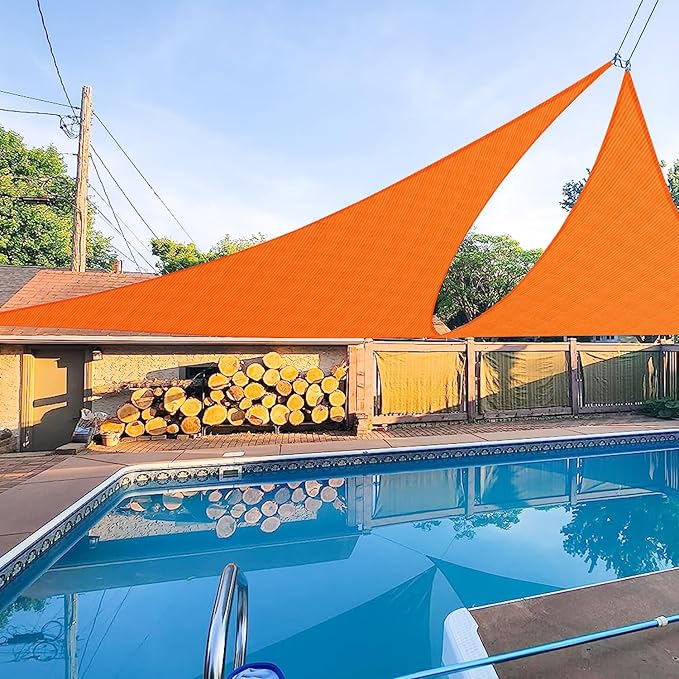 E&K Sunrise 9' x 9' x 9' Sun Shade Sail Triangle Canopy Shade Cover UV Block by EKSUNRISEINC