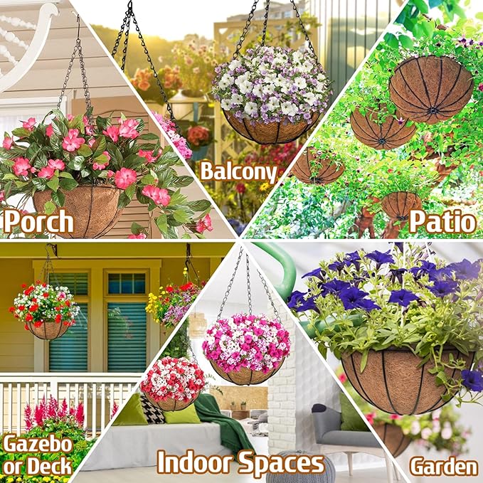 ZeeDix 2 Pack 16 Inch Large Hanging Baskets - Image 5