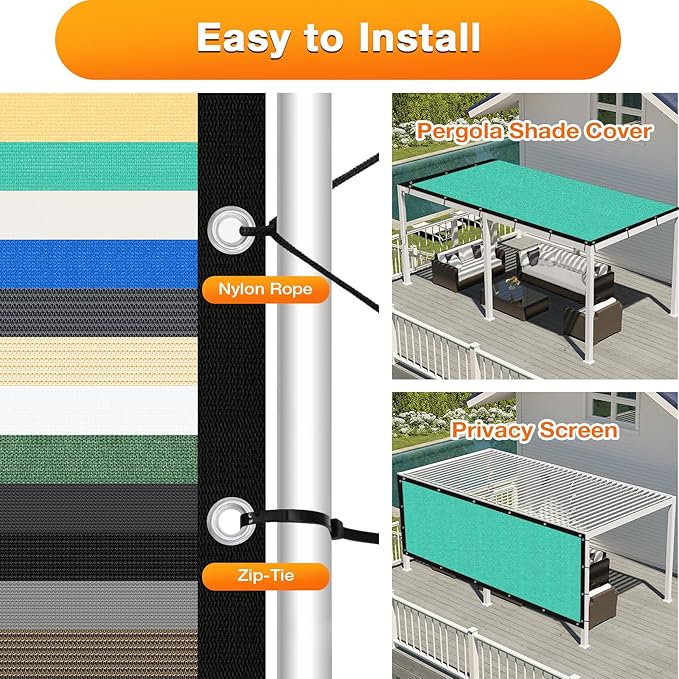 Artpuch Outdoor Pergola Shade Cover 14' X 20' Sun Shade Cloth - Image 5