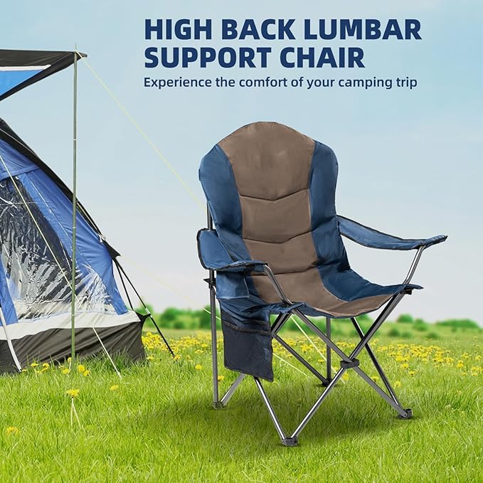 2 Pack Folding Camping Chairs for Adults - Image 3