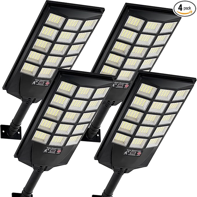 Solar Lights Outdoor Waterproof, 6500K Dusk to Dawn Solar Street Light Motion by Aqraou