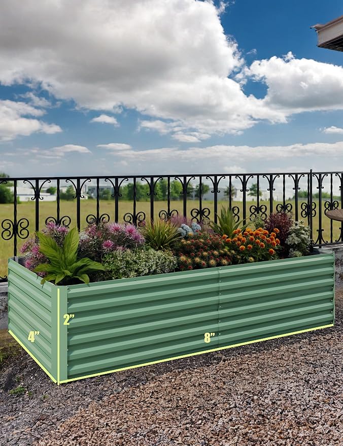 CABIHOME 2 Pcs 8x4x2 Ft Galvanized Raised Garden Bed, Deep Root Planter Box - Image 9