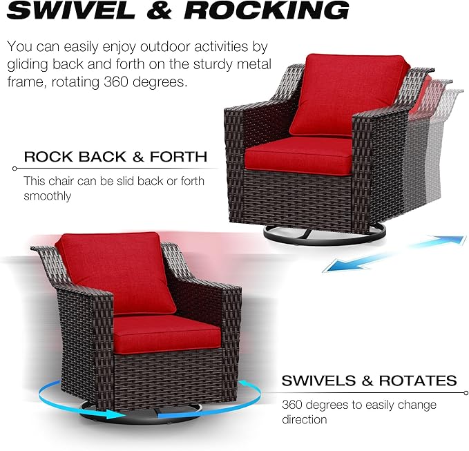 Joyside Wicker Patio Furniture Sets, 4 Pieces Upgraded Large Size Outdoor - Image 3
