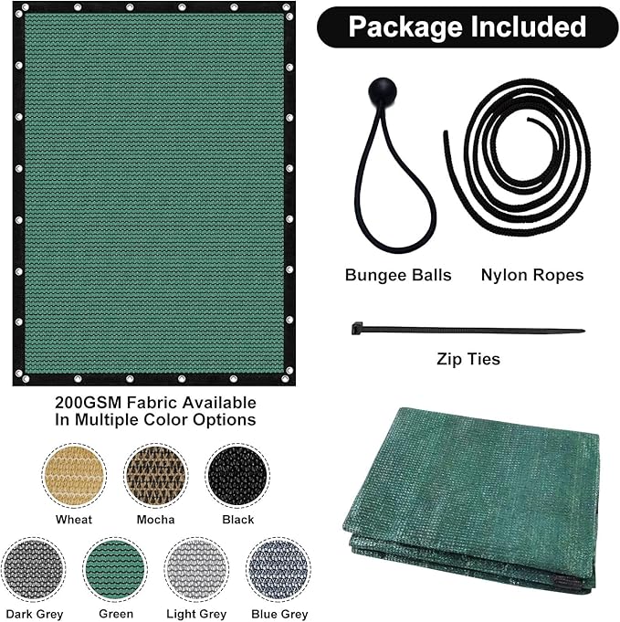 Artpuch 90% Sun Shade Cloth, 10 x 20 FT Pergola Shade Cover Canopy - Image 5