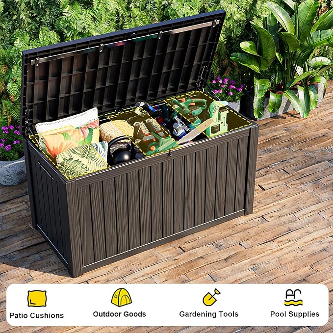 180 Gallon Outdoor Storage Box, Large Resin Deck Box - Image 6