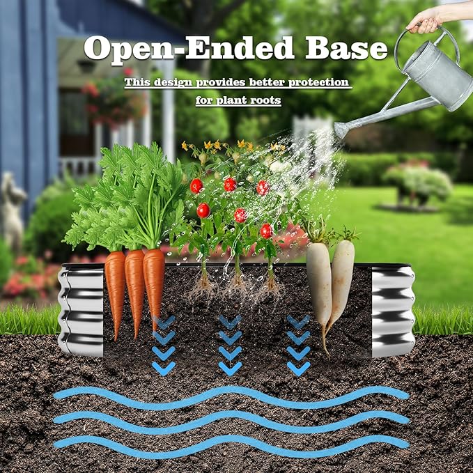 Galvanized Metal Planter Round Raised Garden Bed Kit - Image 3