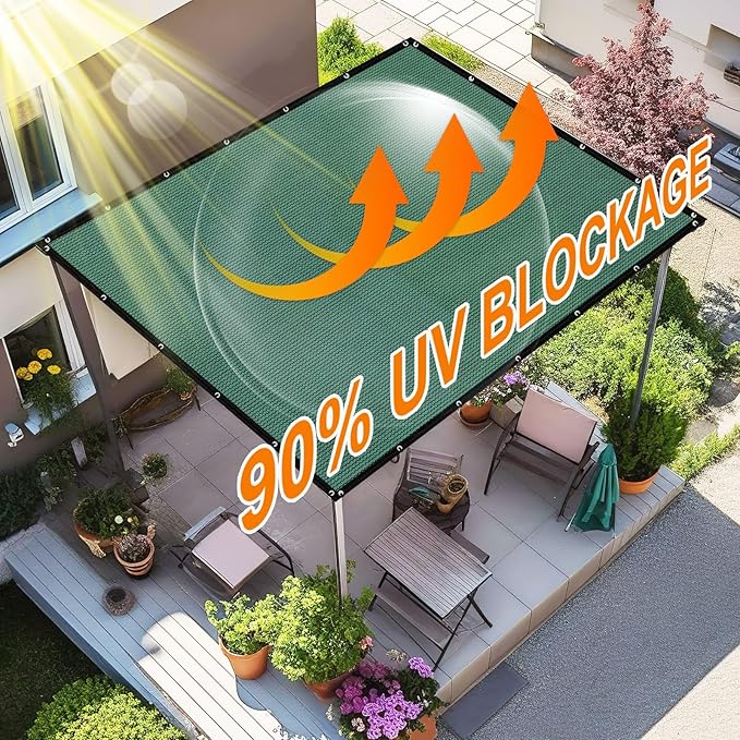 Artpuch 90% Sun Shade Cloth, 10 x 20 FT Pergola Shade Cover Canopy - Image 2