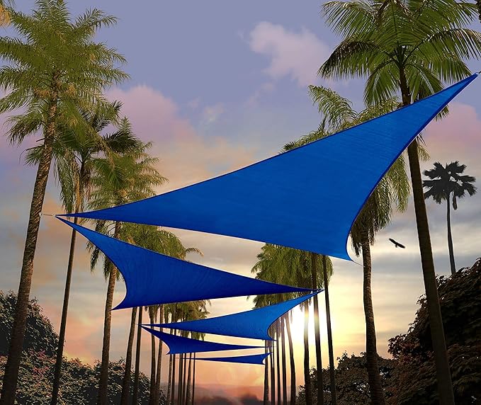 Amgo Custom Size 15' x 15' x 15' Blue Triangle Sun Shade Sail UPF50+ AGTAPRT12 by Amgo