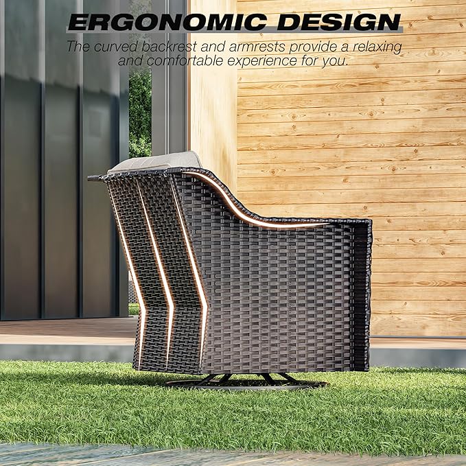 Joyside Wicker Patio Furniture Sets, 4 Pieces Upgraded Large Size Outdoor - Image 5
