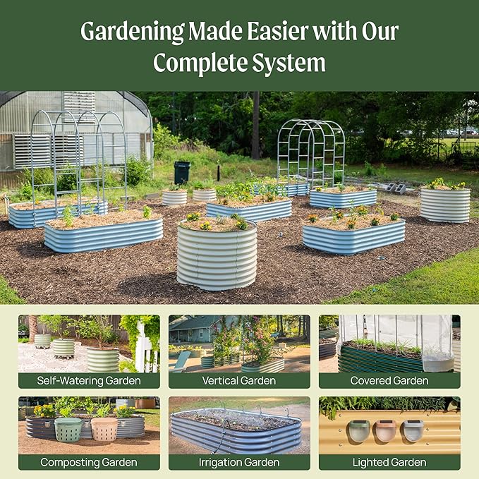 Vego garden Aluzinc Raised Garden Bed Kits, Sky Blue - Image 8