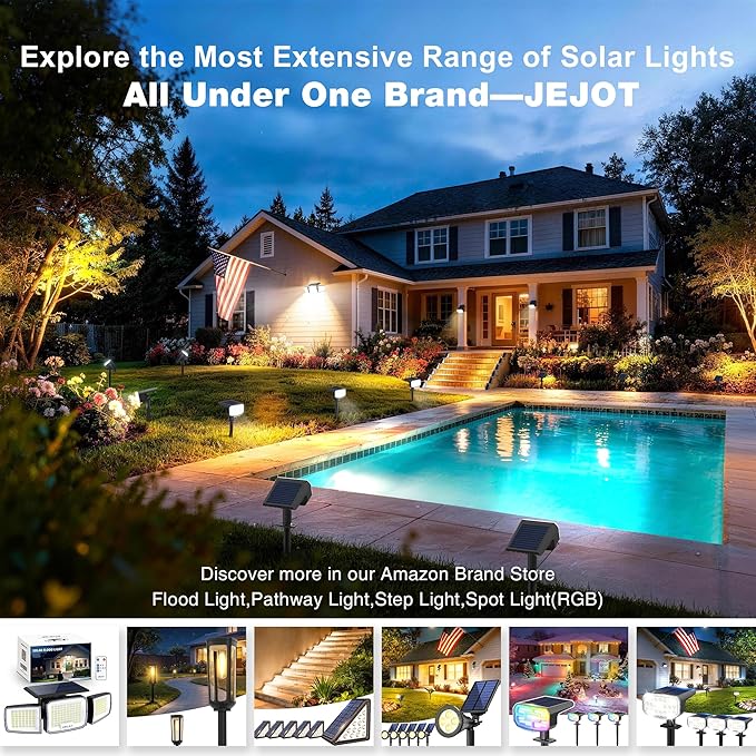 White Solar Security Light Outdoor Super Bright LED, Motion Sensor Solar Flood - Image 8