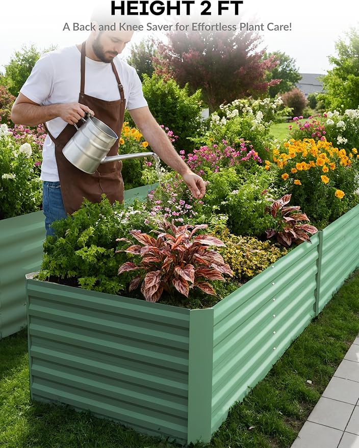GarveeLife 6x3x2 ft Galvanized Raised Garden Bed, Rust-Resistant Raised Garden - Image 4