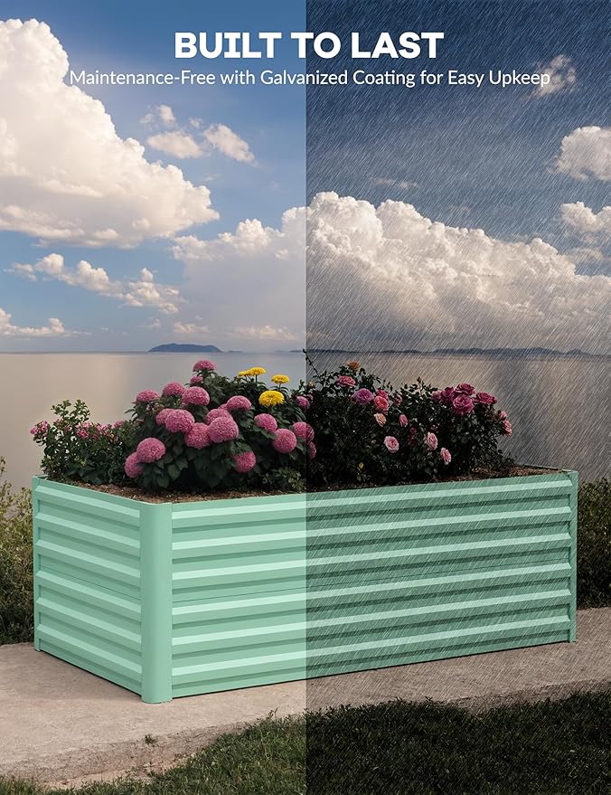 GarveeLife 8x4x2 ft Galvanized Raised Garden Bed, Rust-Resistant Raised Garden - Image 8