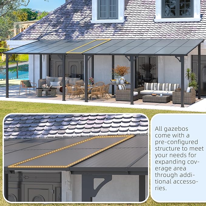 AECOJOY 20' x 8' Outdoor Gazebo - Image 8