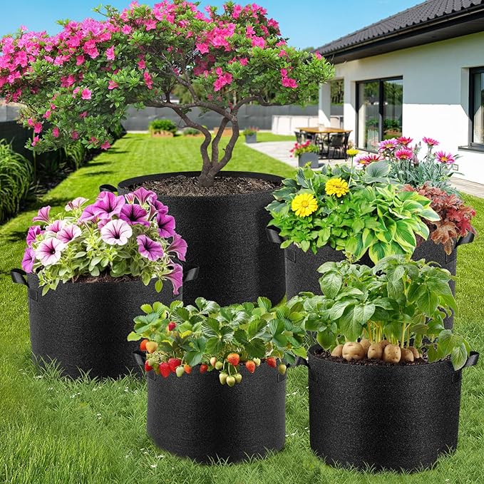 10 Pack 10 Gallon Grow Bags, Thickened Nonwoven Fabric Planter Pots - Image 7