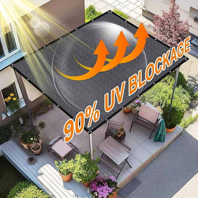 Artpuch 90% Sun Shade Cloth, 10 x 14 FT Pergola Shade Cover Canopy - Image 3