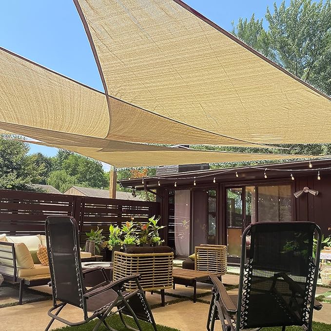 LOVE STORY Custom Size 15'x15'x21.2' Sand Sun Shade Sail Right Triangle by LOVESTORY