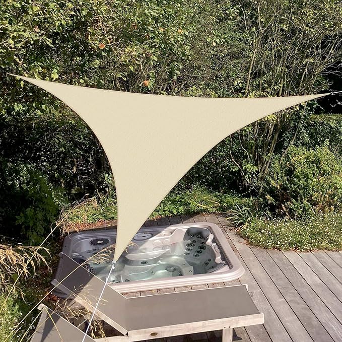 Patio Paradise 13' x 13' x 12'10" Sun Shade Sail Triangle Canopy, Permeable - Image 5