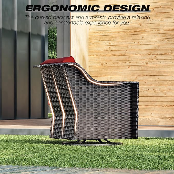 Joyside Wicker Patio Furniture Sets, 8 Pieces Upgraded Large Size Outdoor - Image 6