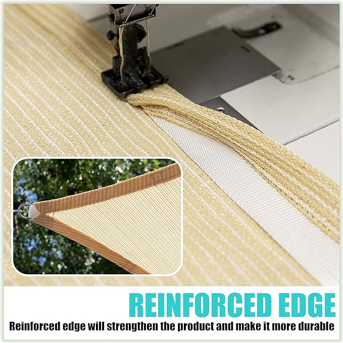 Amgo Custom Size 9' x 16' x 18.4' Blue Right Triangle Sun Shade Sail Order to - Image 3