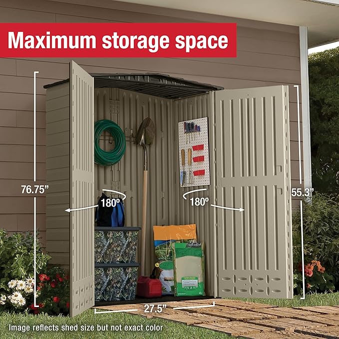Rubbermaid Small Vertical Resin Outdoor Storage Shed - Image 3