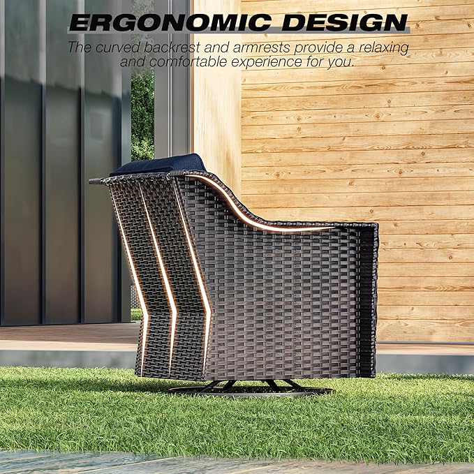 Joyside Wicker Patio Furniture Sets, 6 Pieces Upgraded Large Size Outdoor - Image 6