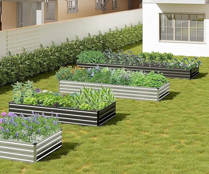 2PCS 9x3x1ft Galvanized Raised Garden Bed Kit, Galvanized Planter Raised Garden - Image 7