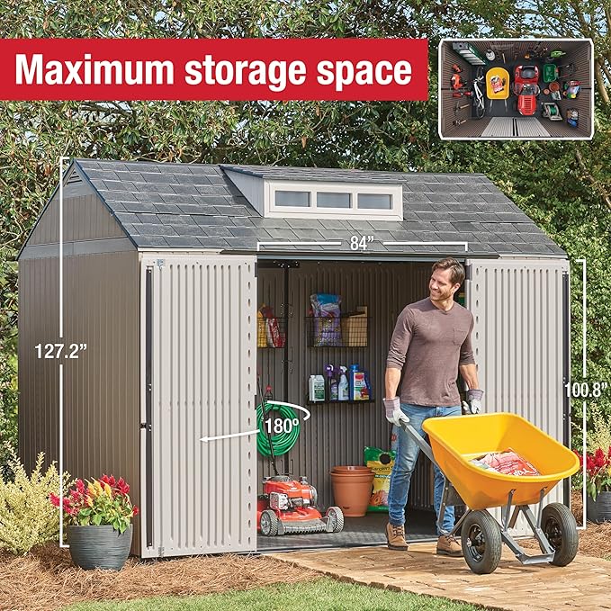 Rubbermaid Extra Large Resin Outdoor Storage Shed - Image 8