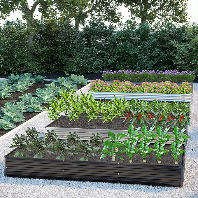 12x2x1FT Galvanized Raised Garden Bed Kit, Vegetable Boxes-Rectangle Metal - Image 8
